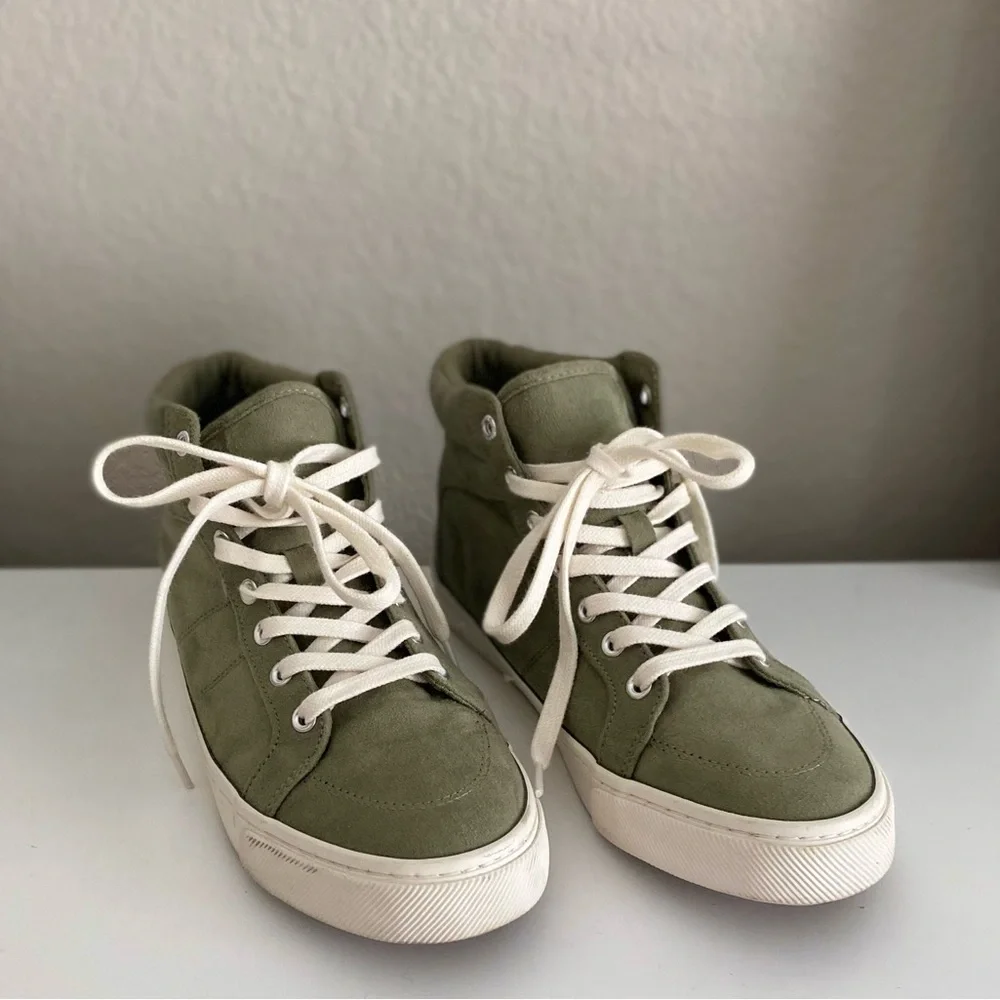 Olive High Top Sneakers - Picture 1 of 6